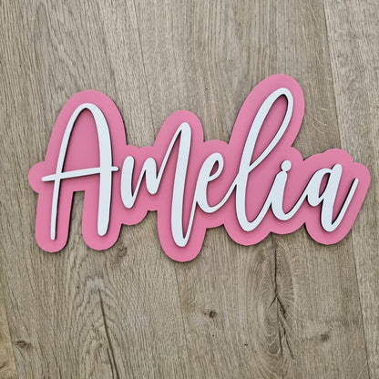 Popped Wall Name Plaque Free Personalisation - Laser Cut Name Plaque