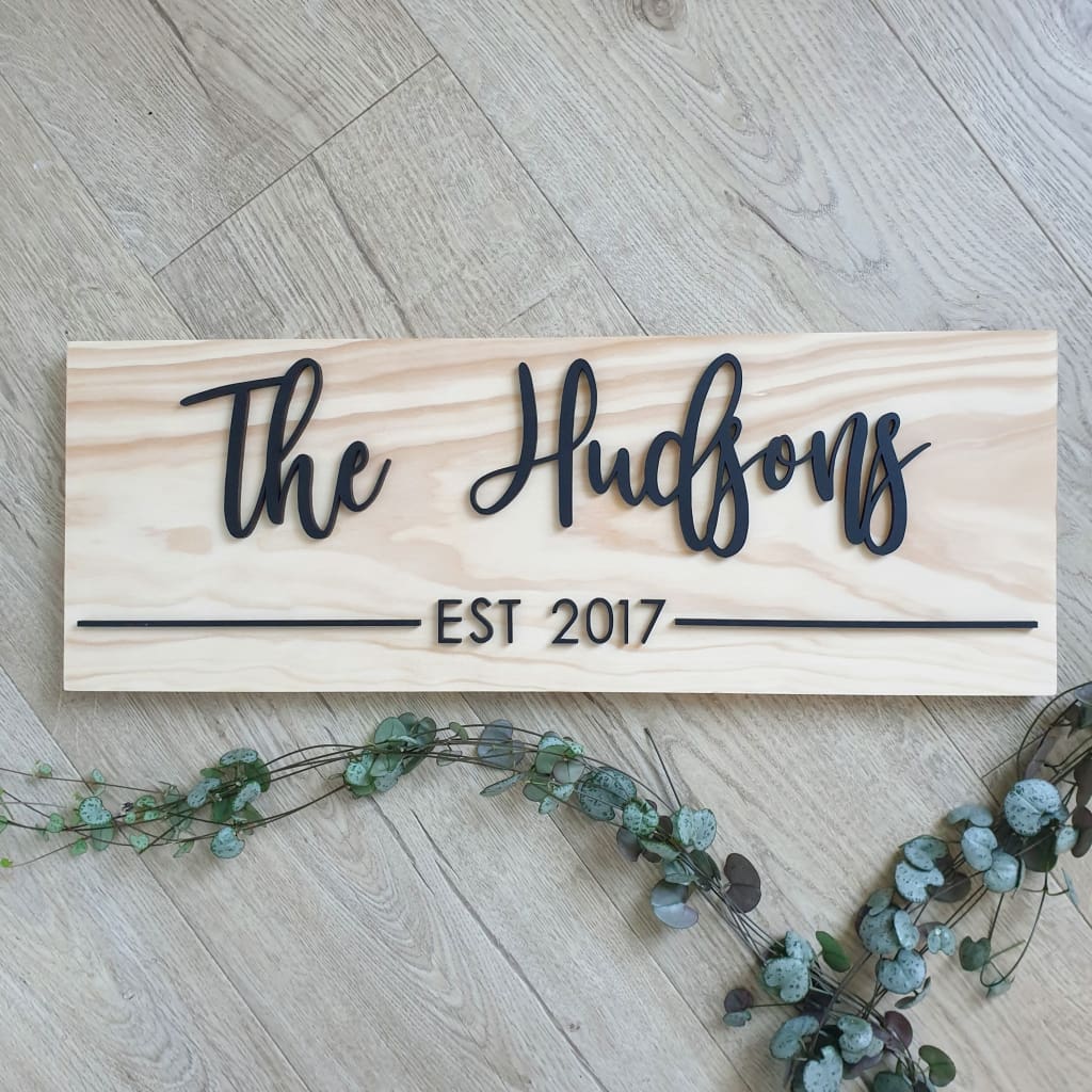 Raised Family Name Established Sign - General Signs