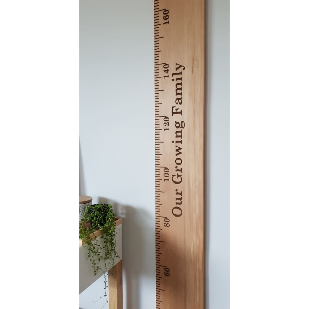 Rimu Wooden Height Chart - 170-210 / Engraved / Sap - Height Chart