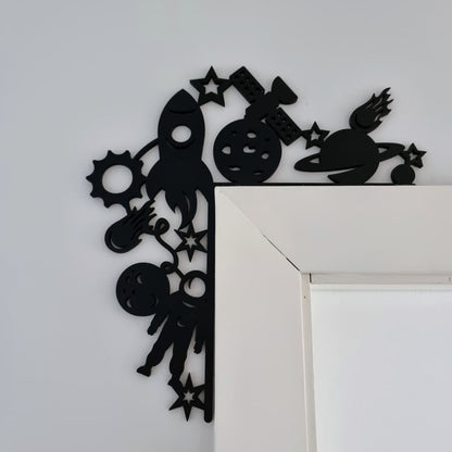 Space Door Trim - Sun + Planets + Rocket - Door Trim