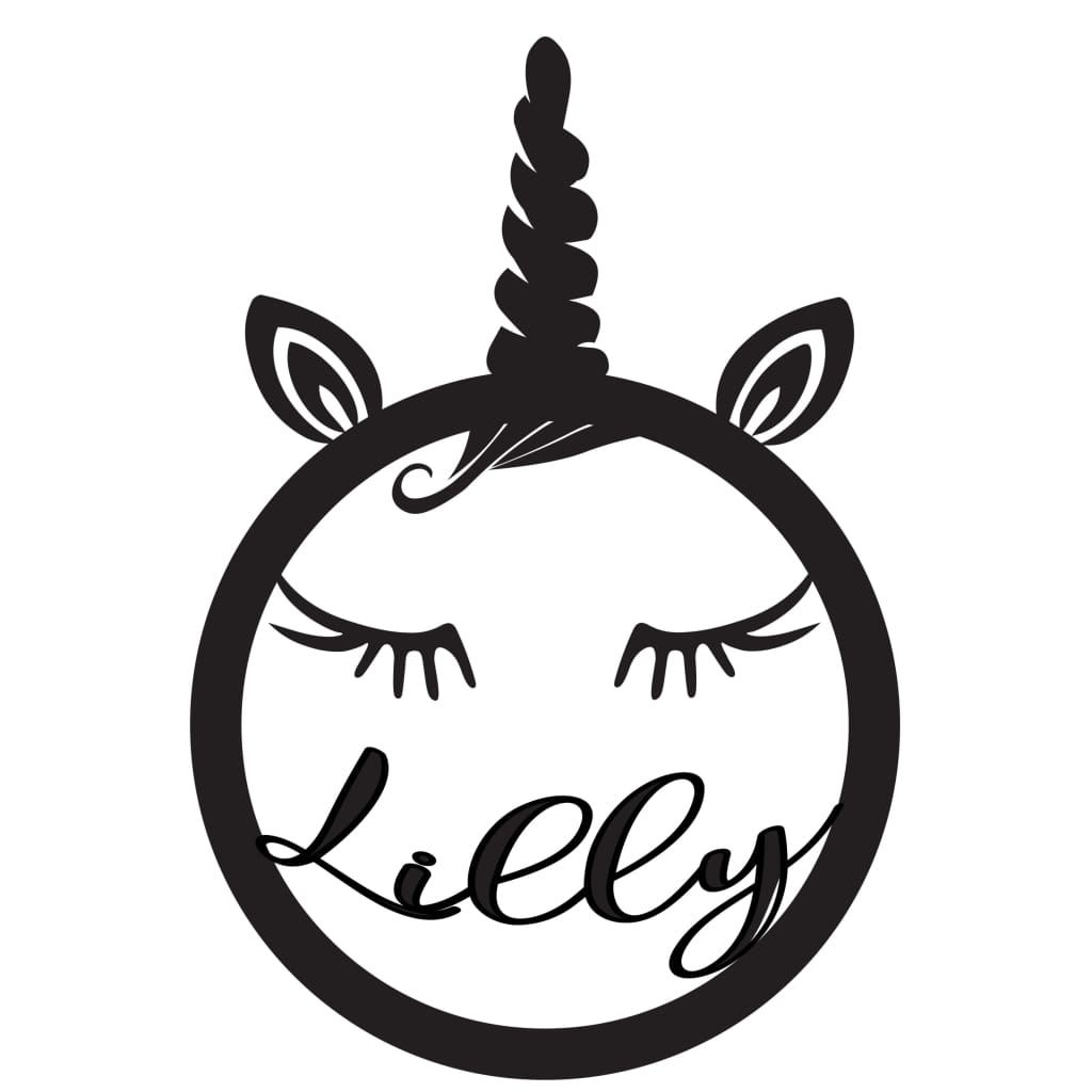 Unicorn Face With Personalised Name Nude - Laser Cut Name Plaque
