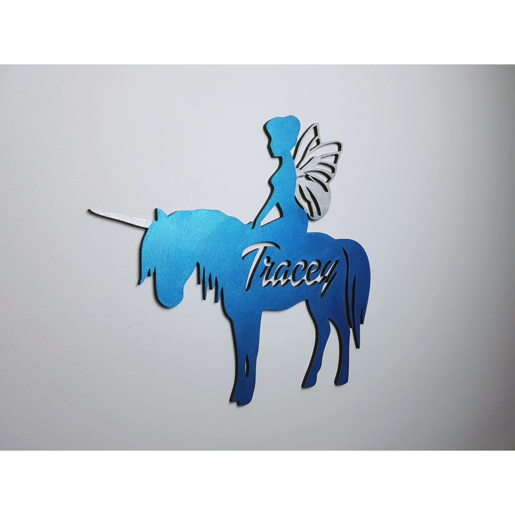 Unicorn Fairy Name Plaque With Free Personalisation - Laser Cut Name Plaque