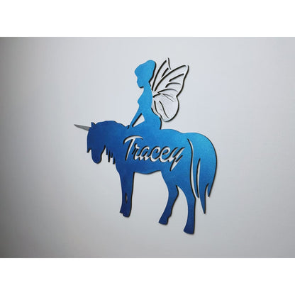 Unicorn Fairy Name Plaque With Free Personalisation - Laser Cut Name Plaque