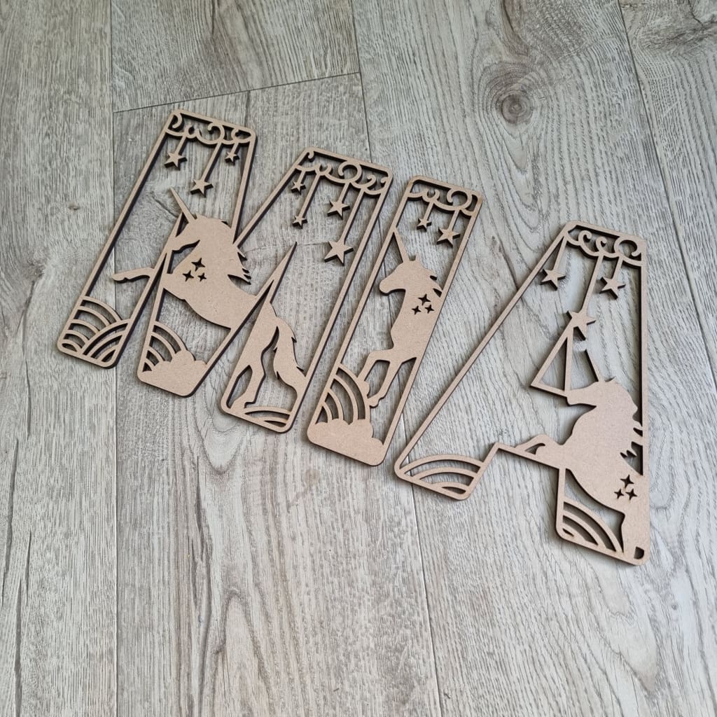 Unicorn Letters Large Nude (Unpainted) - Letter Tiles