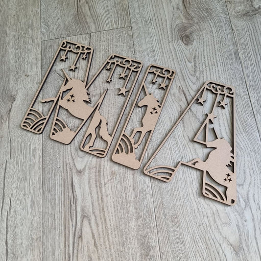 Unicorn Letters Large Nude (Unpainted) - Letter Tiles