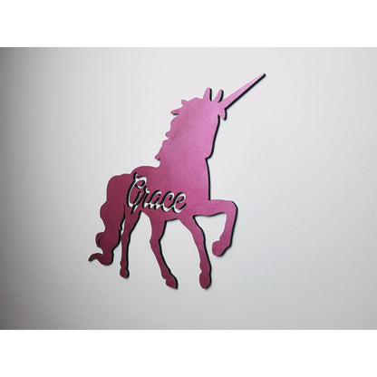 Unicorn Name Wooden Plaque with Free Personalisation - Laser Cut Name Plaque