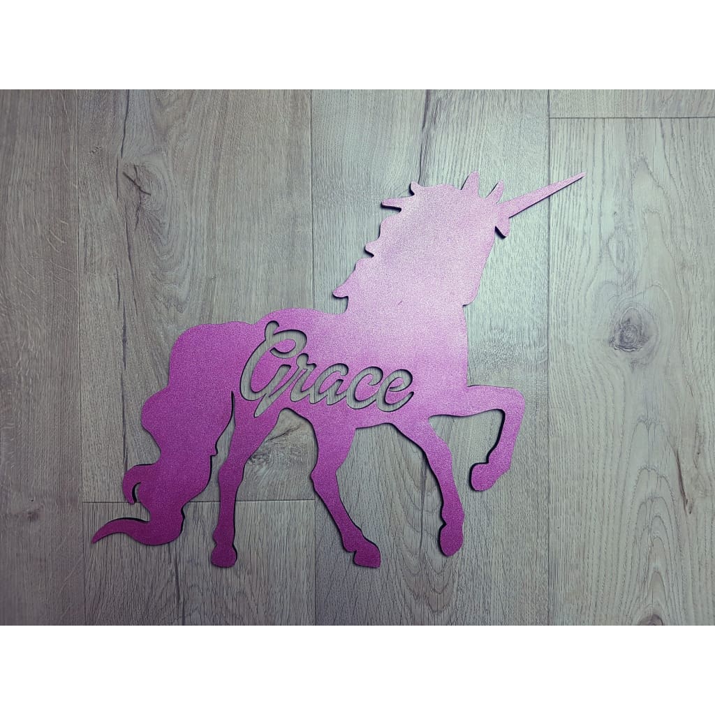 Unicorn Name Wooden Plaque with Free Personalisation - Laser Cut Name Plaque
