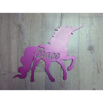Unicorn Name Wooden Plaque with Free Personalisation - Laser Cut Name Plaque
