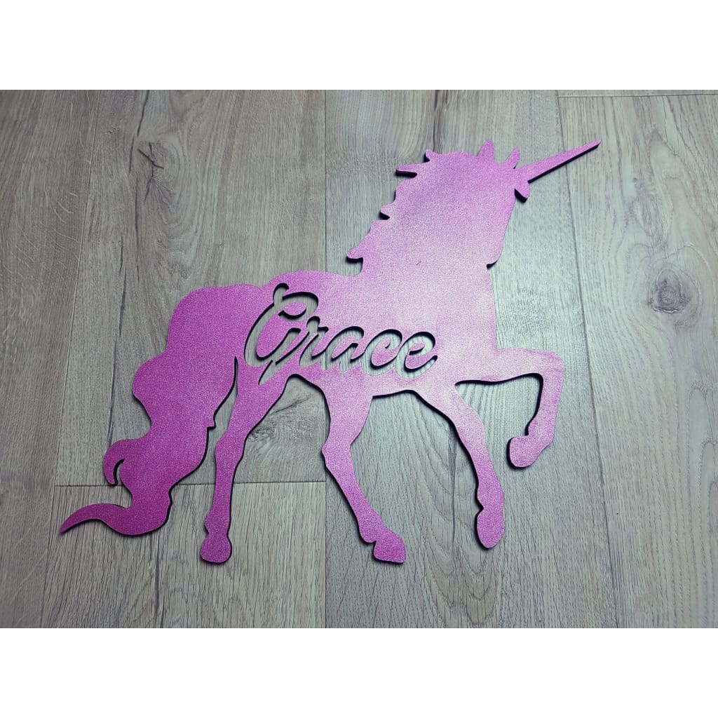 Unicorn Name Wooden Plaque with Free Personalisation - Laser Cut Name Plaque