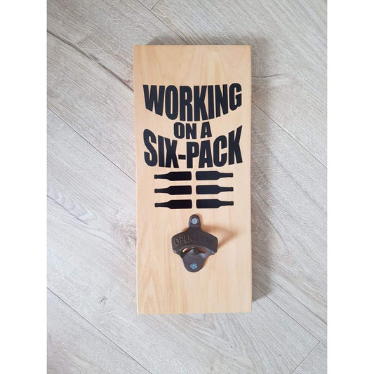 Working on a Six Pack Bottle Opener Macrocarpa - Bottle Opener